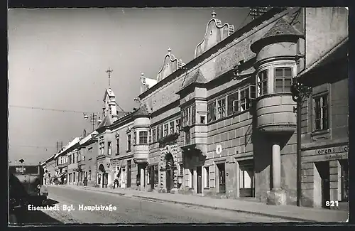 AK Eisenstadt, Häuserpartie in der Hauptstrasse