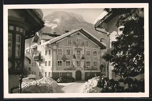 AK Hindelang /Allgäuer Alpen, Hotel Sonne im Schnee