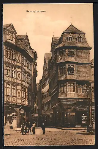 AK Alt-Frankfurt, Kannengiessergasse, Hainerhof und Lutherhaus