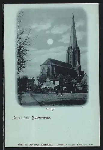 AK Buxtehude, Blick auf Kirche