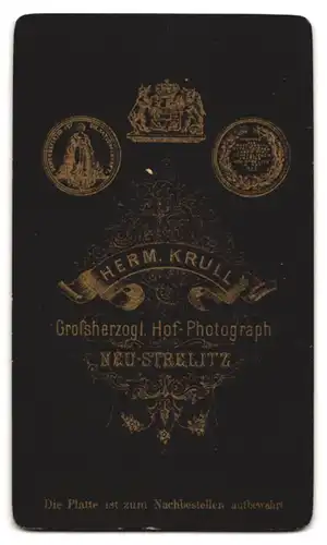 Fotografie H. Krull, Neu-Strelitz, Hübsche junge Frau mit Hochsteckfrisur und grosser Schleife am Kleid