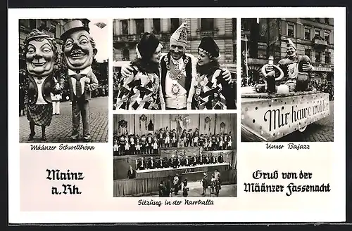 AK Mainz a. Rh., Määnzer Fassenacht, Määnzer Schwellköpp, Bajazz