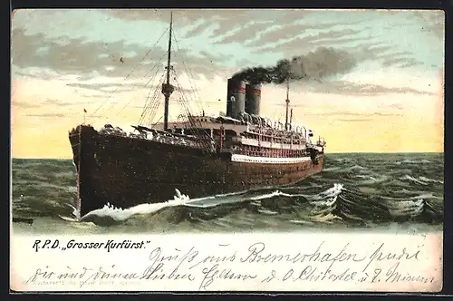 AK R. P. D. Grosser Kurfürst auf hoher See