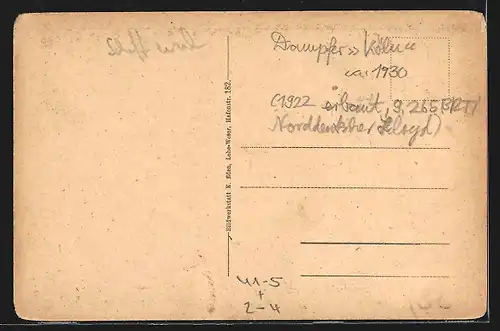 AK Der neue R.P.D. Köln, Postdampfer in voller Fahrt