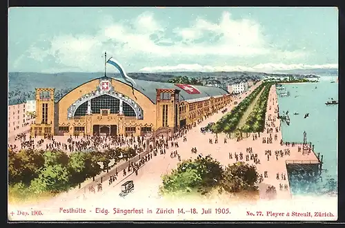 AK Zürich, Eidgenössisches Sängerfest 1905, Festhütte