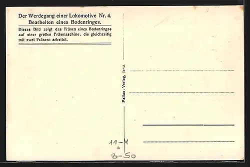 AK Berlin-Tegel, A. Borsig G. m. b. H., Werdegang einer Lokomotive, Bearbeiten eines Bodenringes