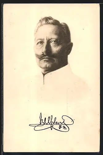 AK Kaiser Wilhelm II. schaut ernst den Betrachter an