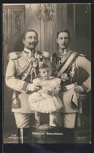 AK Dreikaiser-Generationen mit Kaiser Wilhelm II.