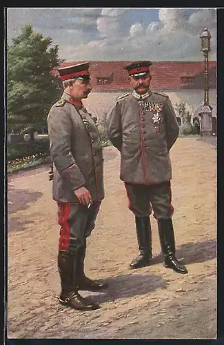 AK Schloss Posen, Kaiser Wilhelm II. und Paul von Hindenburg 1915