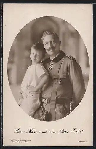 AK Kaiser Wilhelm II. und sein ältester Enkel