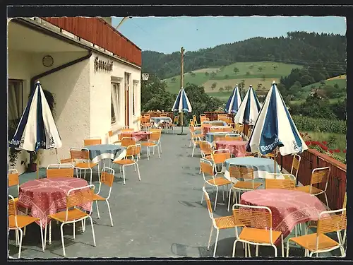 AK Berghaupten /Schwarzwald, Gasthaus-Pension Sonnenhof, Bes. Familie W. Ellinger, Sonnenterrasse