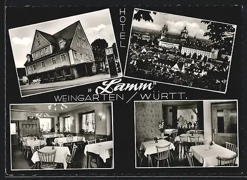 AK Weingarten /Württ., Hotel Lamm, Liebfrauenstr. 53, Bes. J. Steinhart