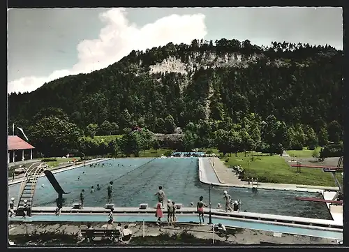 AK Oberndorf am Neckar, Besucher im Freibad