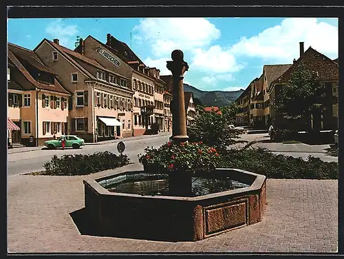 AK Sulzburg /Baden, Marktplatz mit Brunnen