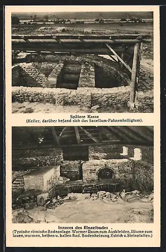 AK Eining a. d. Donau, Römer-Kastell Abusina, Spätere Kasse, Inneres des Einzelbades