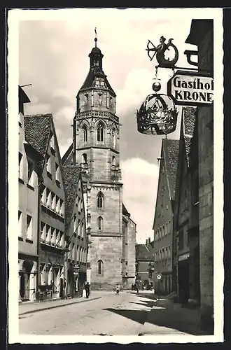AK Weissenburg i. Bay., Rosenstrasse mit Andreasturm