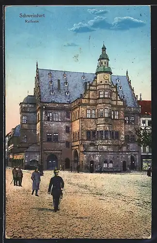 Künstler-AK Schweinfurt, Blick zum Rathaus