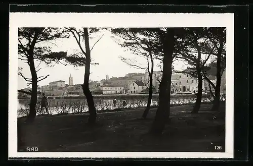 AK Rab, Ortsansicht vom Park aus