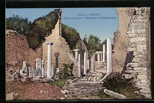 AK Pola-Brioni, Ruine romane / Römische Ausgrabungen
