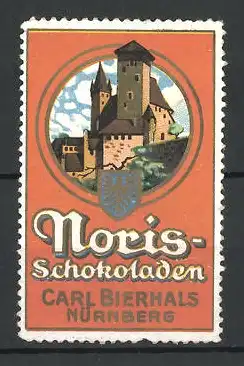 Reklamemarke Noris Schokoladen, Carl Bierhals Nürnberg, Schlossansicht