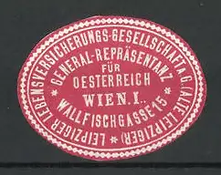 Reklamemarke Leipziger Lebensversicherungs-Gesellschaft, Wallfischgasse 15