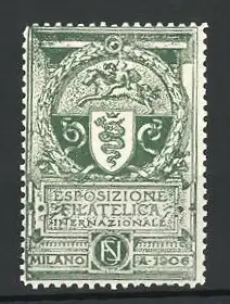 Reklamemarke Milano, Esposizione Philatelica Internazionale 1906, Wappen und Reiter