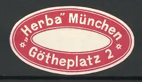 Reklamemarke Herba, Götheplatz 2, München