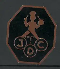 Reklamemarke Firma JDC, Koch mit Topf