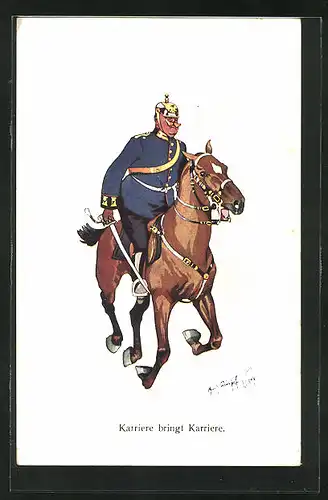 Künstler-AK Fritz Schönpflug: Kavallerist im Galopp
