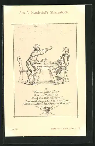 Künstler-AK Albert Hendschel: No. 55, Vater und Sohn