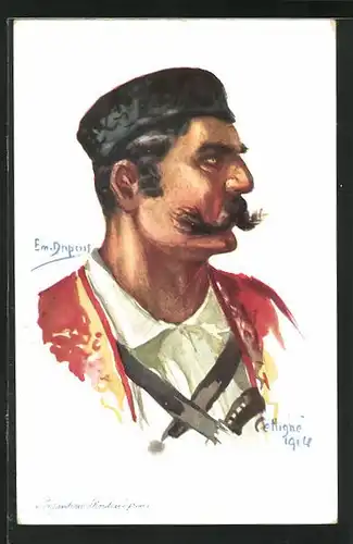Künstler-AK Em. Dupuis: Soldat d`Infanterie Montenégrine