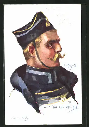 Künstler-AK Em. Dupuis: Lancier Belge, belgischer Soldat