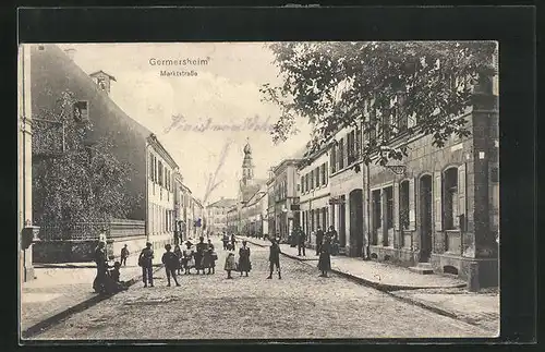 AK Germersheim, Marktstrasse mit Ladengeschäft