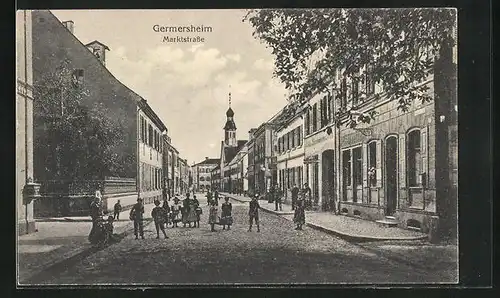 AK Germersheim, Partie an der Marktstrasse