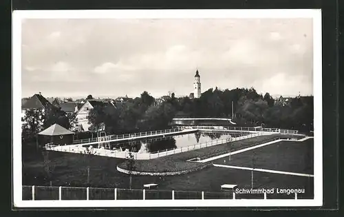 AK Langenau, Blick zum Schwimmbad