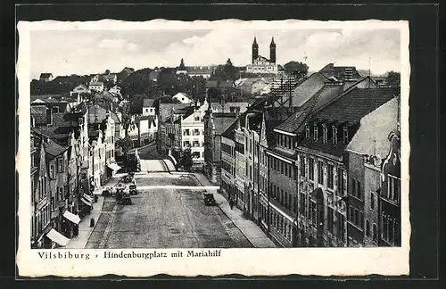 AK Vilsbiburg, Hindenburgplatz mit Mariahilf