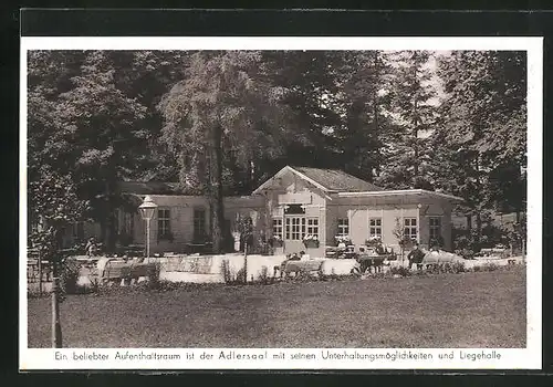 AK Wolkenstein, Bergarbeiter-Sanatorium, Adlersaal mit Liegehalle