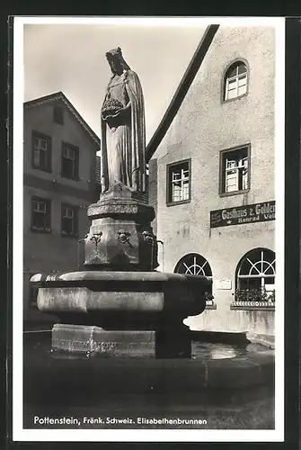 AK Pottenstein, Partie am Elisabethenbrunnen