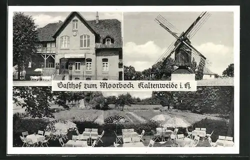 AK Kaltenweide i. H., Gasthof zum Moorbock, Windmühle