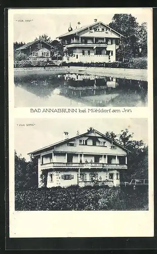 AK Mühldorf / Inn, Hotel Bad Annabrunn und Villa Sophie