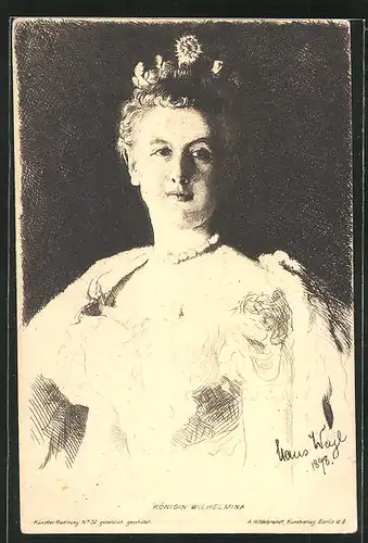 AK Portrait der Königin Wilhelmina von den Niederlanden