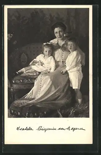 AK Prinzessin Isabella von Bayern mit ihren Kindern