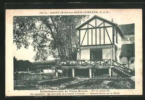 AK Saint-Jean-les-Deux-Jumeaux, Hôtel-Restaurant du Vieux-Moulin