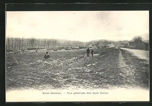 AK Saint-Siméon, Vue générale des deux Gares