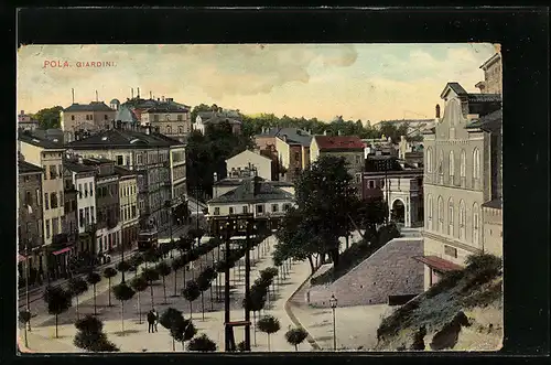 AK Pola, Giardini, Strassenbahn