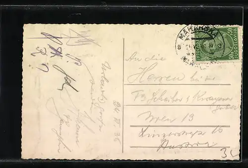 AK Makarska, Ortsansicht aus der Vogelschau