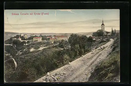 AK Fiume / Rijeka, Schloss Tersatto mit Kirche
