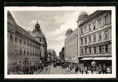 AK Zagreb, Ilica, Strassenbahnen