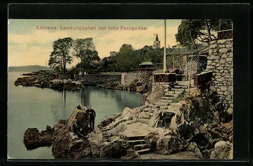 AK Lovran / Lauran / Laurana, Landungsplatz der Villa Fernandea