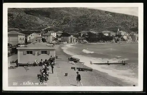 AK Baska na Krku, Ansicht des Strandes